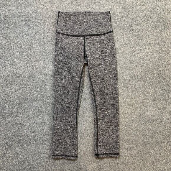 Lululemon Leggings Womens 2 Gray Heather Wunder Under High Rise Fitted Cropped - Picture 2 of 13